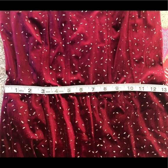 NWT SPEECHLESS Wine Red Sparkly Spaghetti Strap Jumpsuit Size Medium - Picture 12 of 14